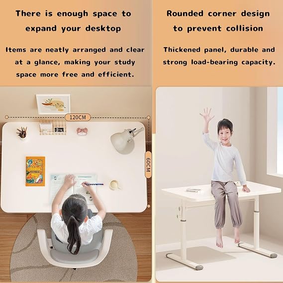 Height Adjustable Standing Desk, Manual Crank Sit Stand Workstation for Home Office, Bedroom or Study Room, Ergonomic Design for Comfort and Productivity