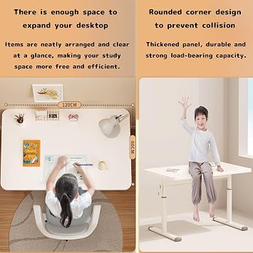 Height Adjustable Standing Desk, Manual Crank Sit Stand Workstation for Home Office, Bedroom or Study Room, Ergonomic Design for Comfort and Productivity