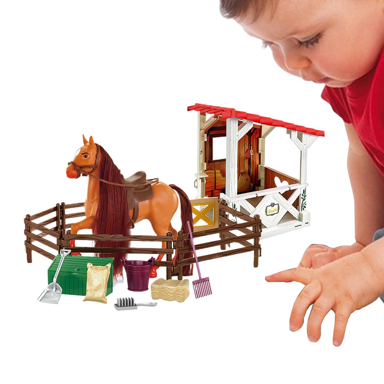 Set Equitazione per Bambini e Bambine Set Realistico Animali Da Fattoria