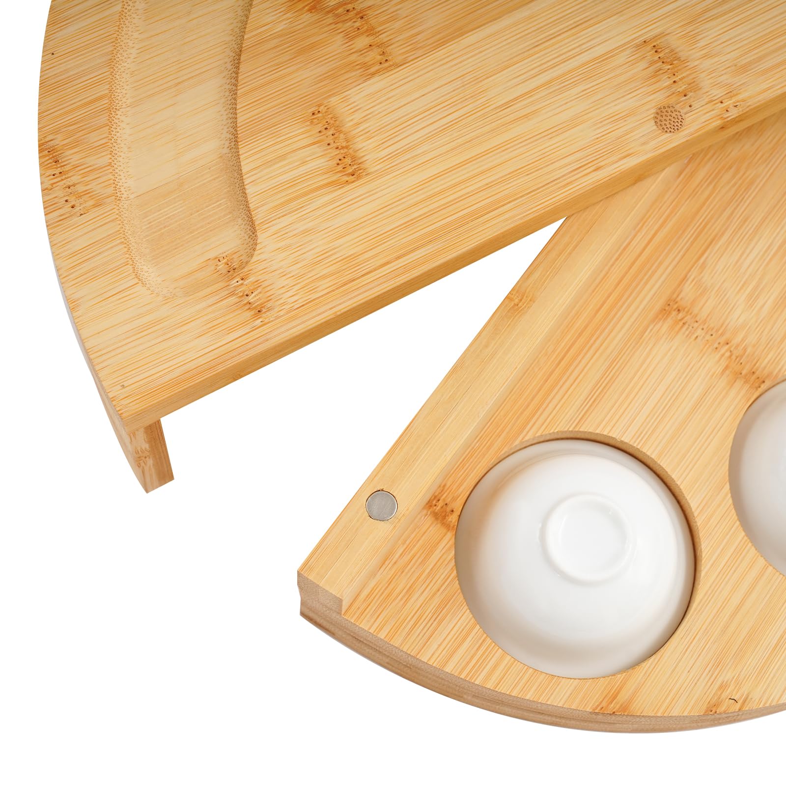 Planche à fromage avec couteau à fromage - Plateau de service rotatif à 360° - Pour plateau à fromage - 32,5 x 32,5 cm - Couleur bois