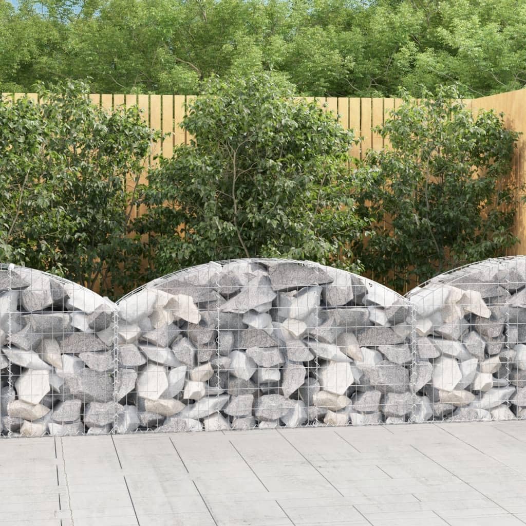 Gavión con arco alto, 150 x 30 x 60/80 cm, hierro galvanizado