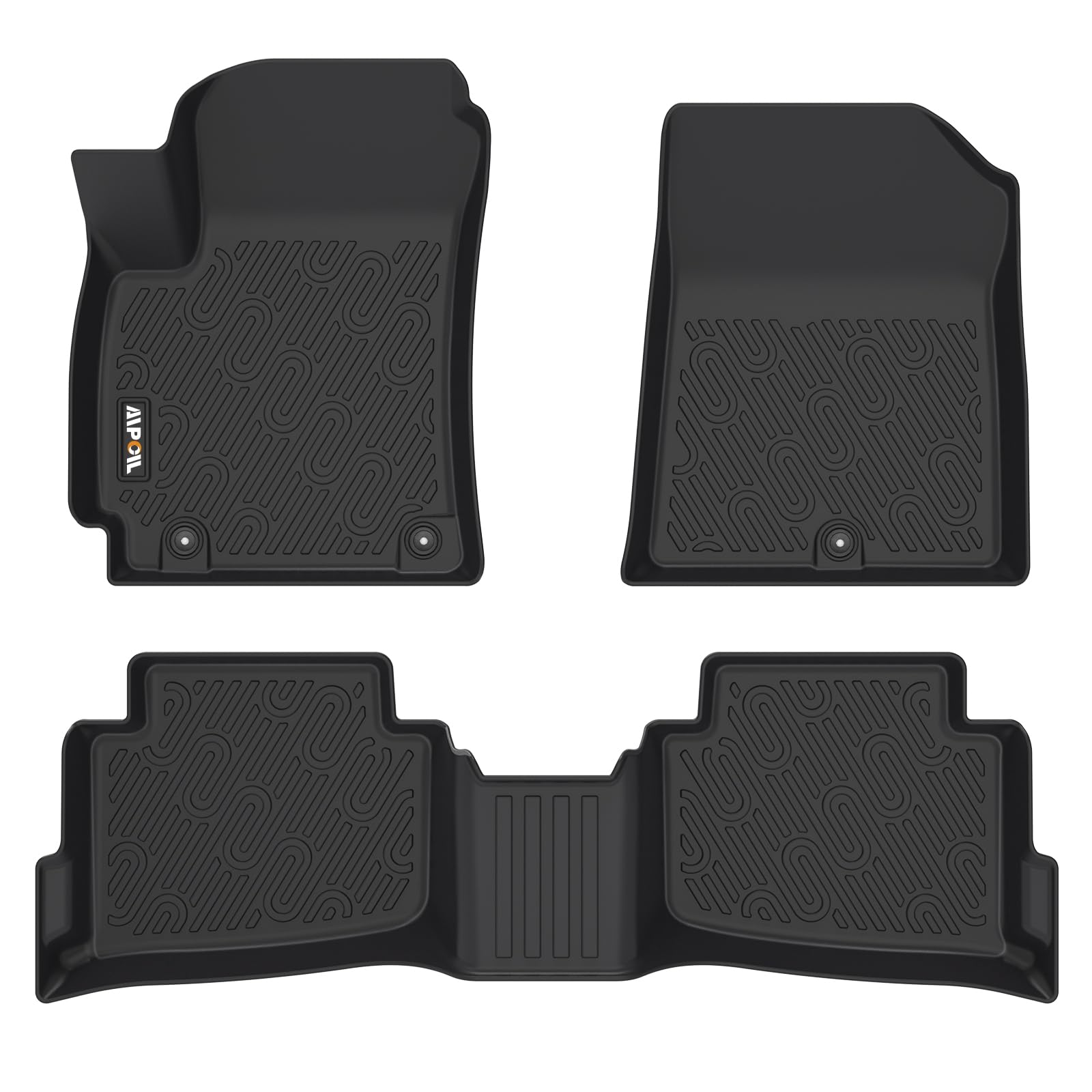 AIPOIL® Floor Mats Fit for Kia Seltos 2020-2024?Fits 1st & 2nd Row?TPE All Weather Anti-Slip Floor Liners?Full Set Custom Automobile mats Accessories, Black