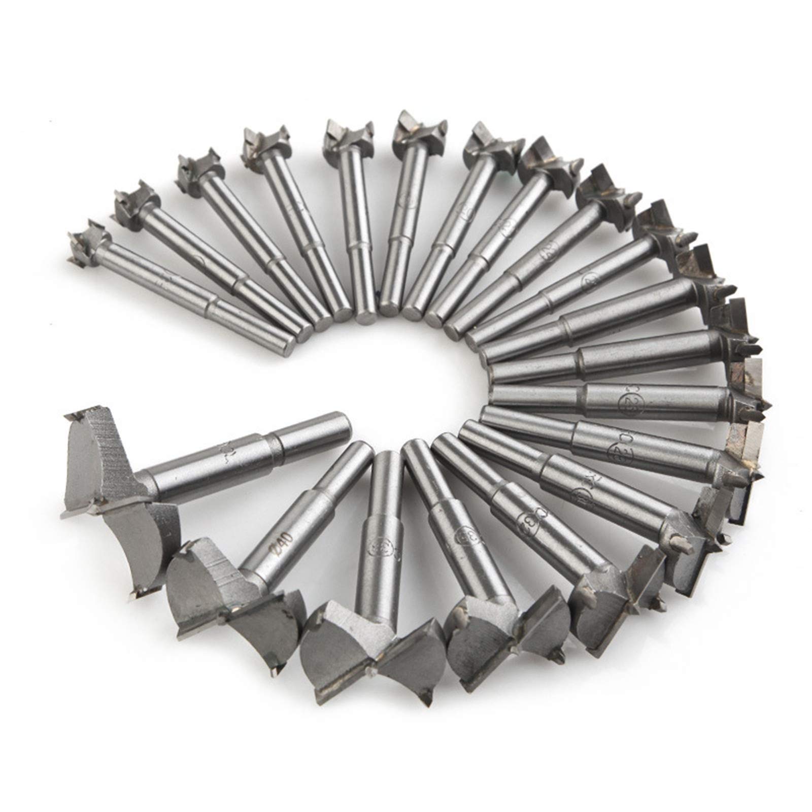 Juego de 20 brocas Forstner de carburo de tungsteno autocentrantes para carpintería de 14-50 mm