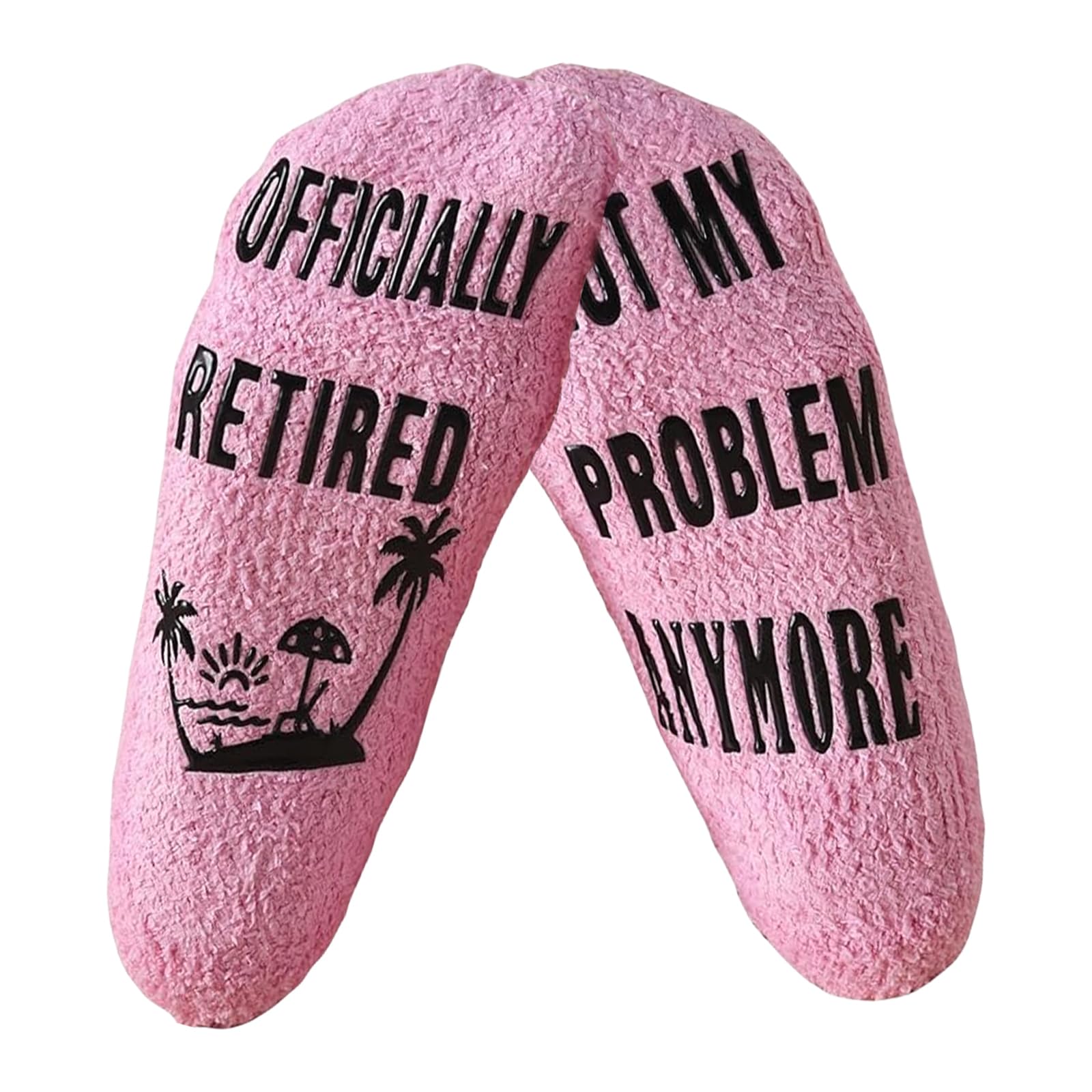 1 pair Retirement Gifts for Women Funny Retirement Socks Fluffy Long Stockings, Happy Gifts Ideas for Mom, Grandma, Coworkers, Teachers, Ladies Friend