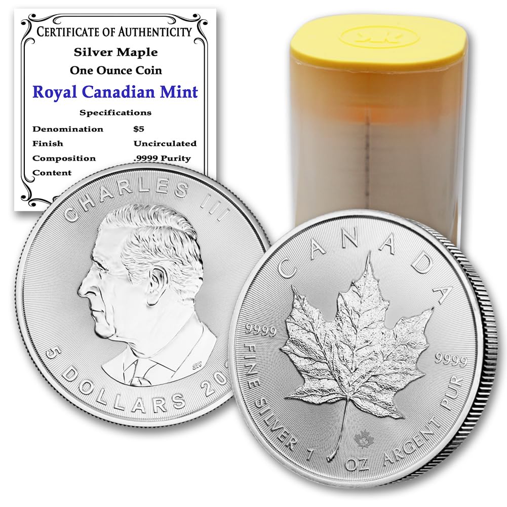 2024 - Lot of (25) 1 oz Canadian Silver Maple Leaf Coin Brilliant Uncirculated with Certificate of Authenticity $5 Seller BU Thumbnail