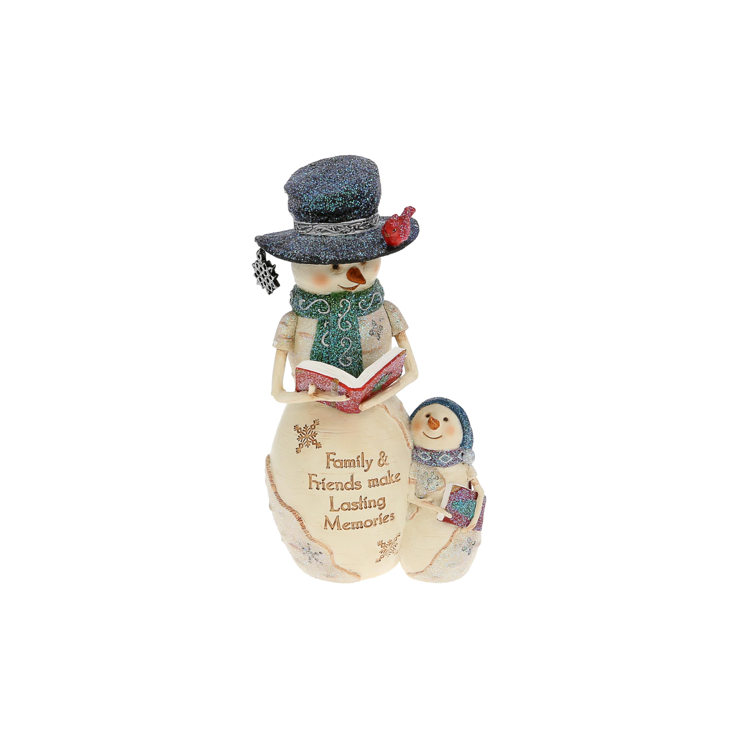 Pavilion Gift Company- Family & Friends - 6" BirchHeart Snowman Figurine Books Family Friends Memories Christmas Holiday Winter Collectible Statue Decor