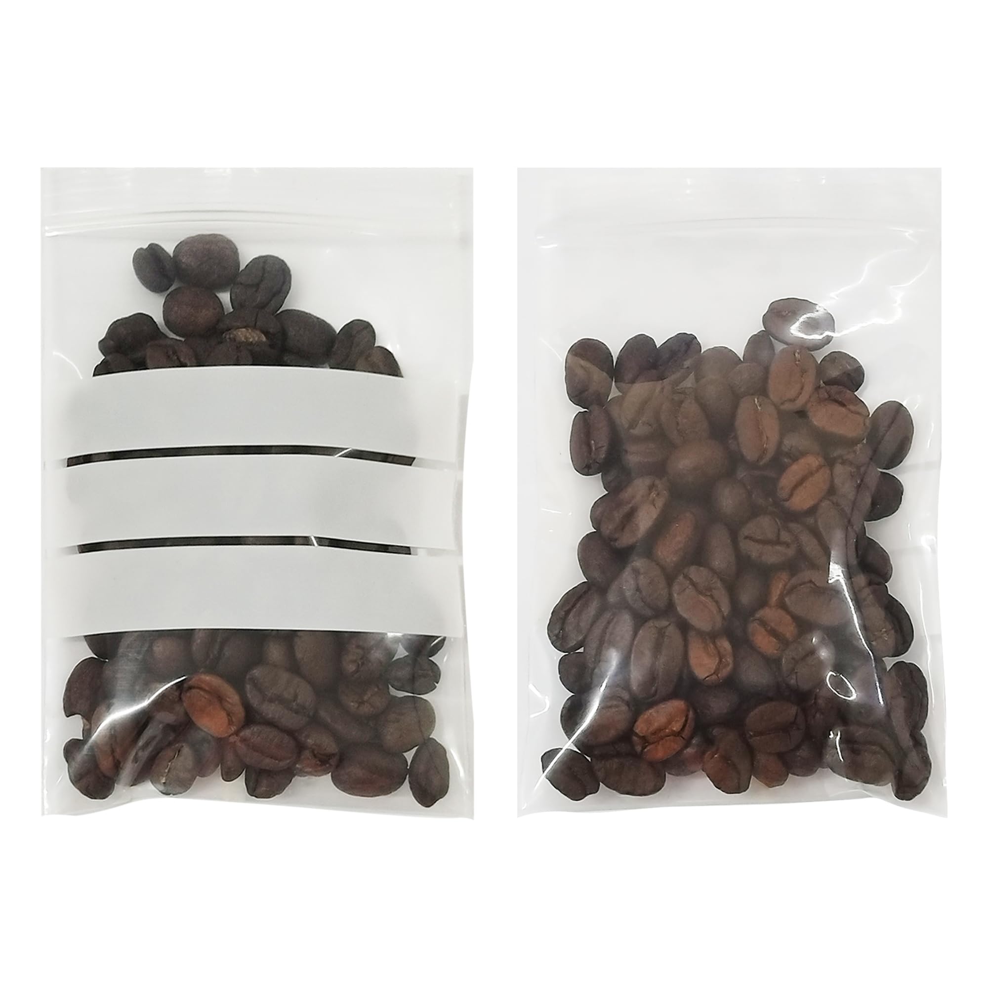 PABCK Clear Seed Envelopes Resealable Seeds Packets Small Plastic Bags for Spice Jewelry Parts Packaging with White Writable Block Coins Envelope