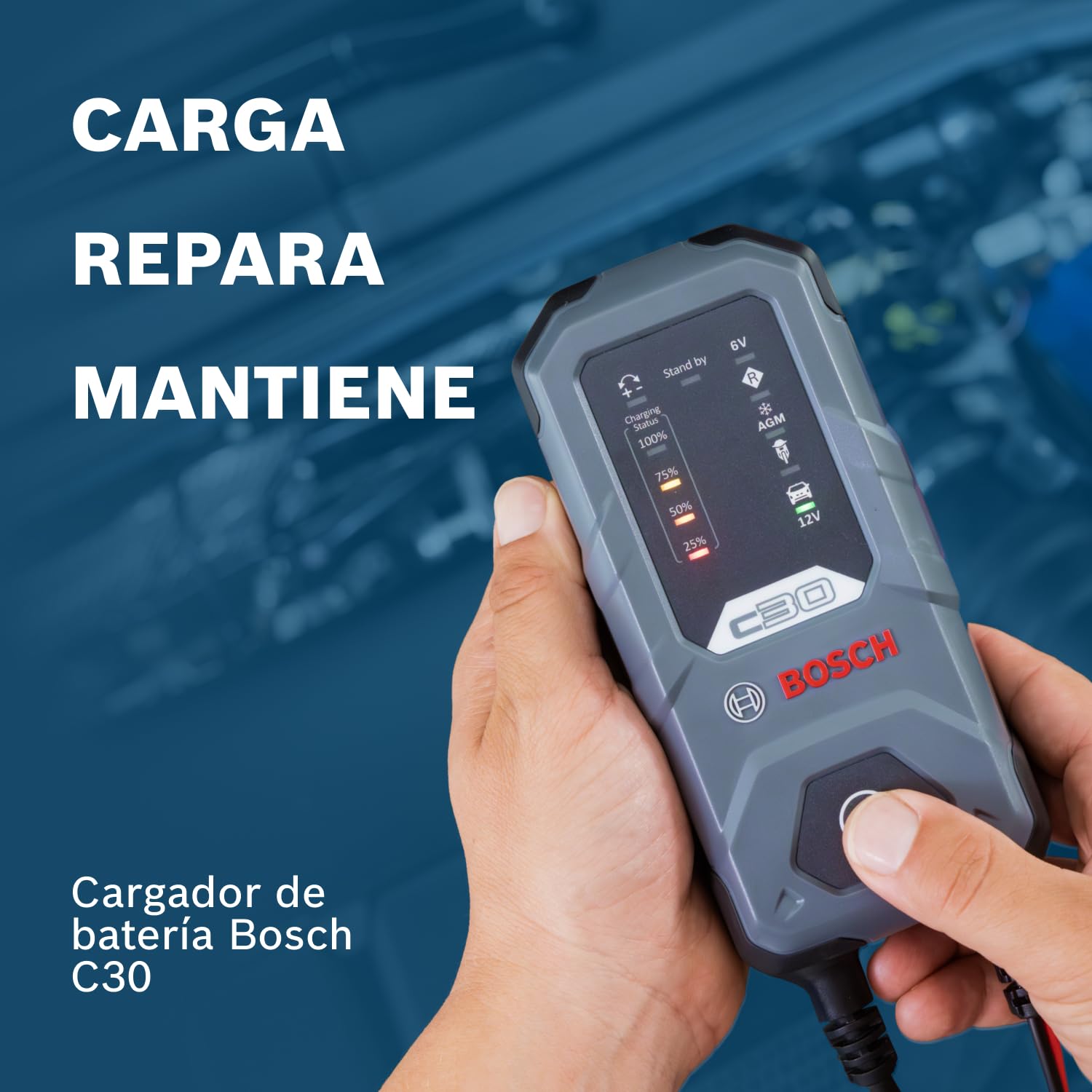 BOSCH Cargador de batería de Coche 3,8A para Coche Camiones Moto 0 189 911 030