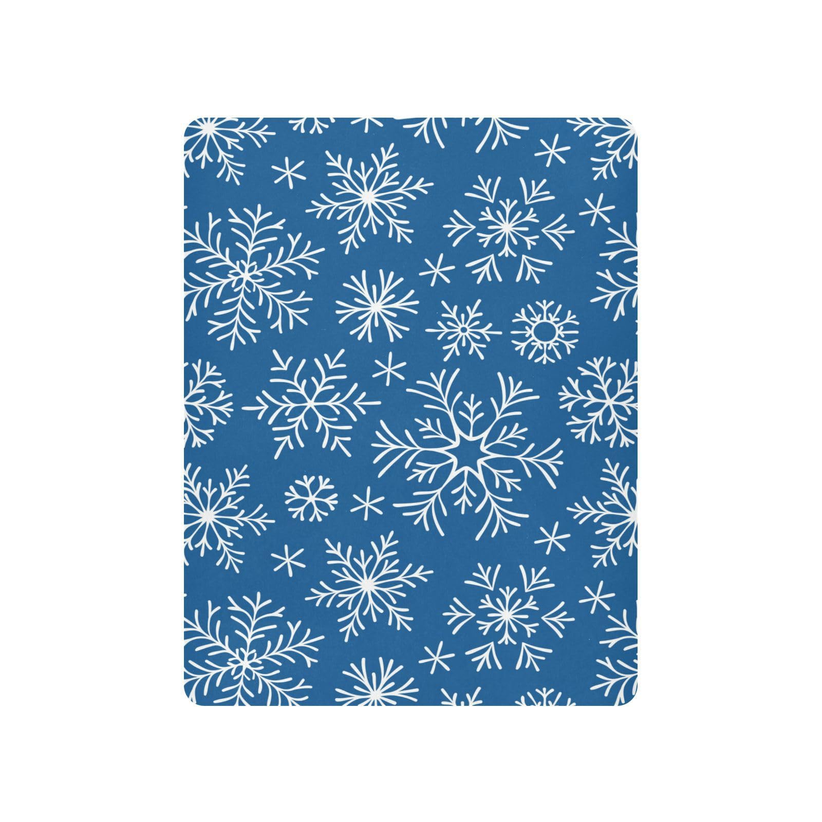 Moudou Blue Snowflake Playard Sheet for Boy Girls, Soft Breathable Fitted Toddler Sheet for Standard Playard Bed Mattress, 39 x 27 x 5 Inch