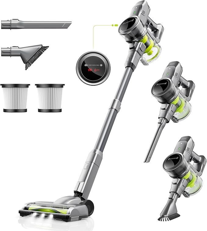 Kalado Cordless Vacuum Cleaners, 26KPA Cordless Stick Vacuum,40Min Detachable Battery,Self -Standing