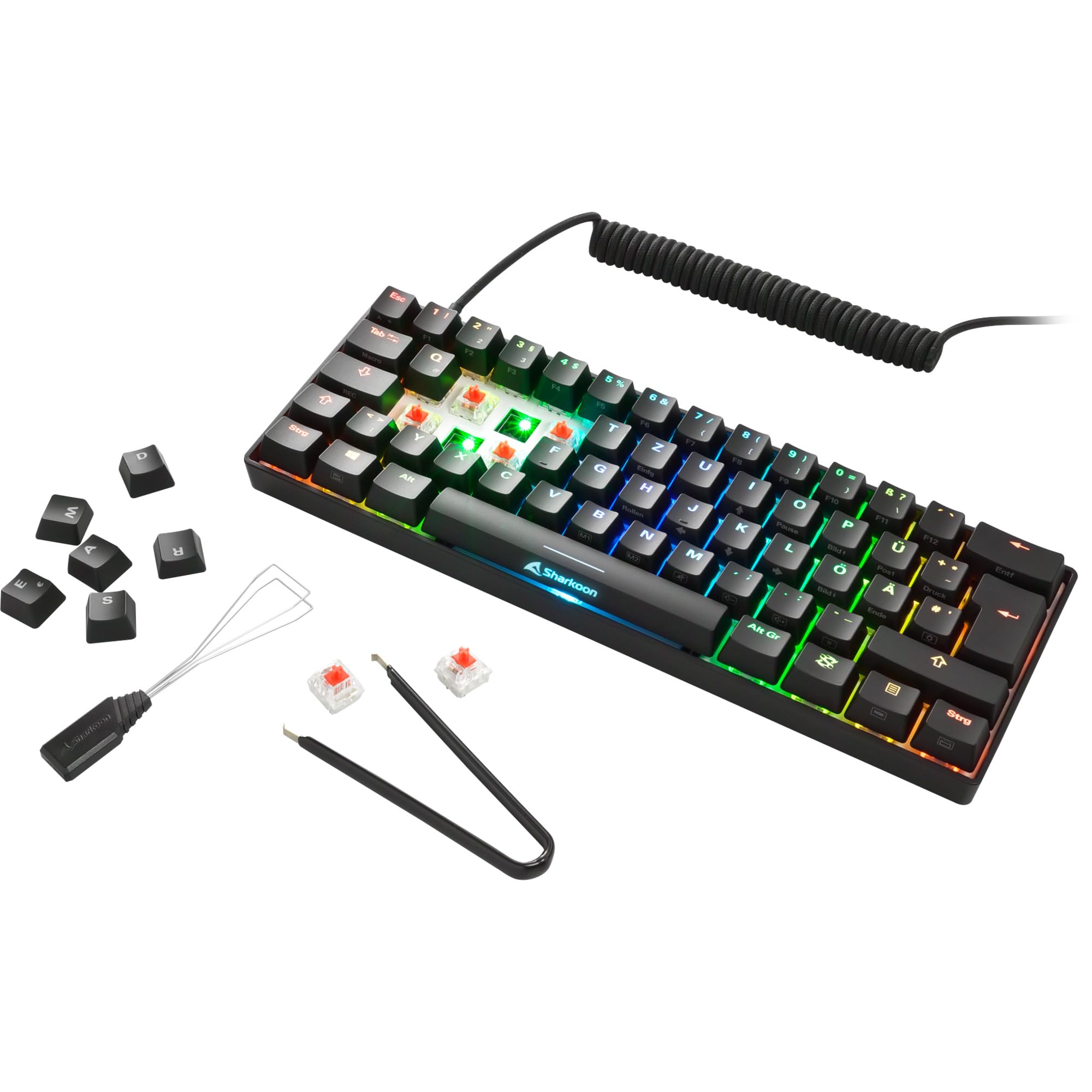 Sharkoon, usb, Skiller SGK50 S4 bk Kailh Brown, Gaming-Tastatur, schwarz