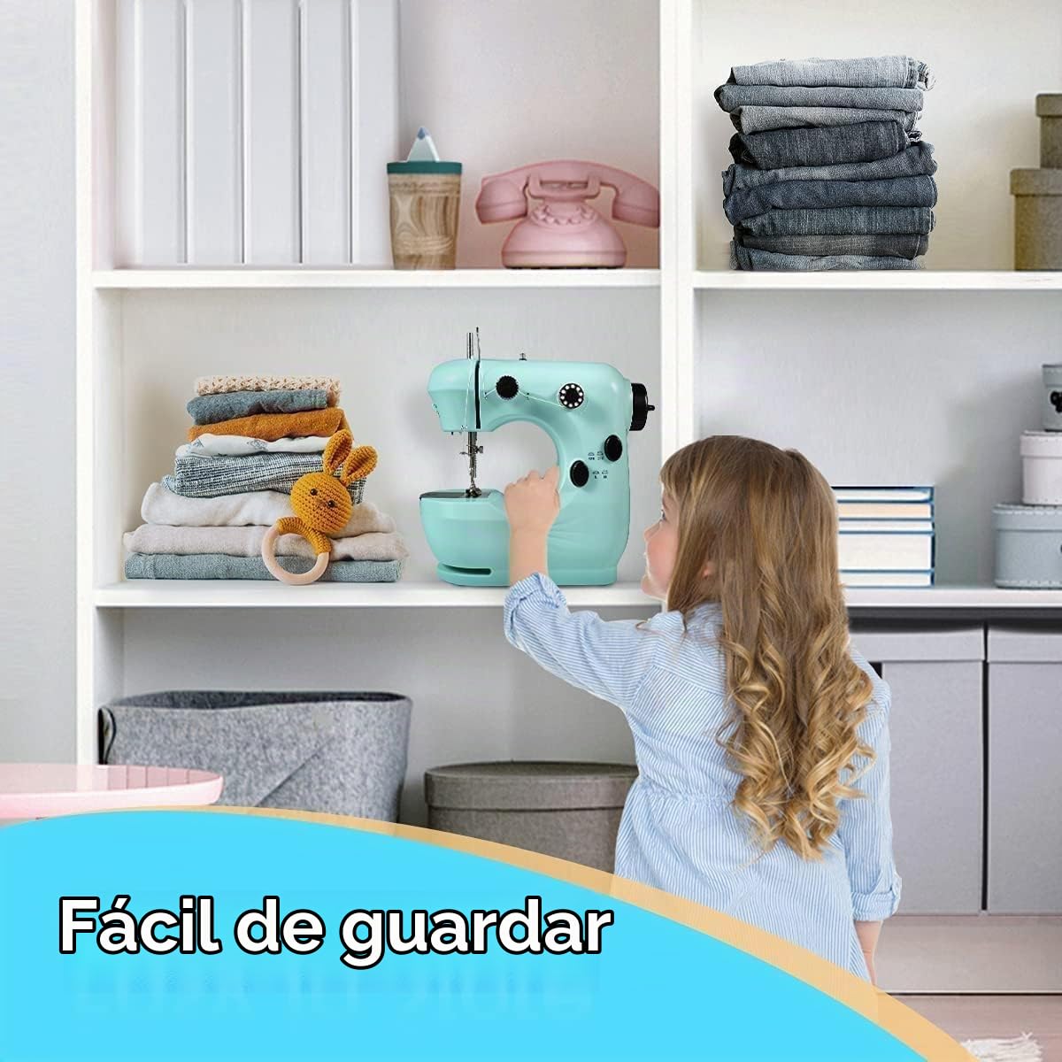 Maquina de Coser Costurero Portatil, Maquina de Coser Maquina Profesional Maquina de Cosers Prensatelas Mano Sewing Machine Maquina Cosers Manual Mini Ropa Cortinas Telas Bricolaje Viajes Casa
