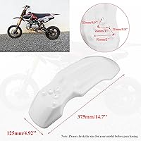Vista 4 de Guardabarros de plástico delantero estilo CRF50 125CC Pit PRO Trail Dirt Bike - Blanco