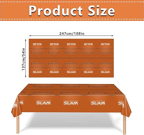 Miniatura 3 de 3 manteles de baloncesto para fiestas, suministros de baloncesto, manteles rectangulares de plástico, decoraciones de fiesta temática de baloncesto,