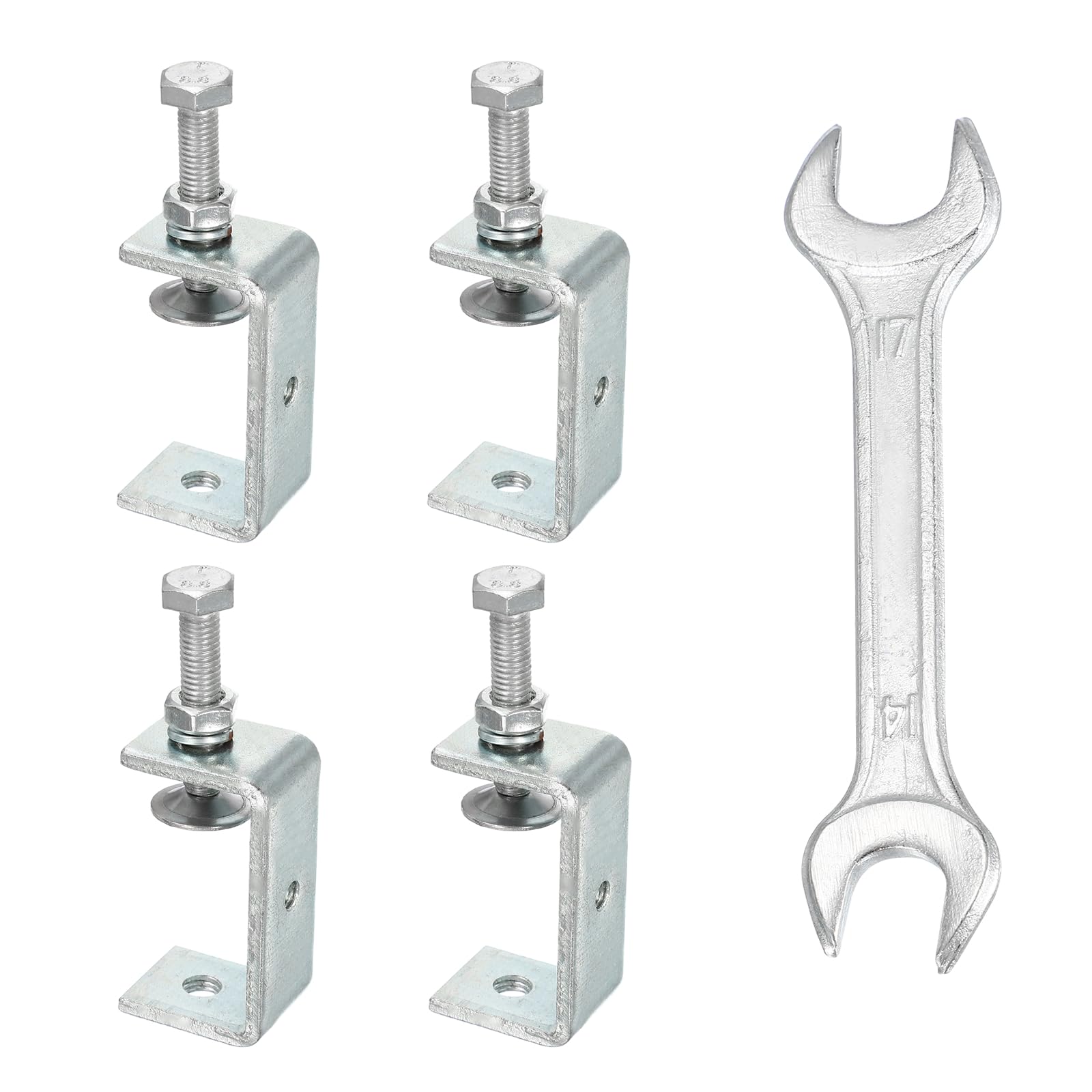 sourcing map 4PCS Carbon Steel C Clamps Mini 2-1/2" (65mm) Wide Jaw Opening Small Galvanized U Clamp for Woodworking Welding Building Household Mounting โ image 1
