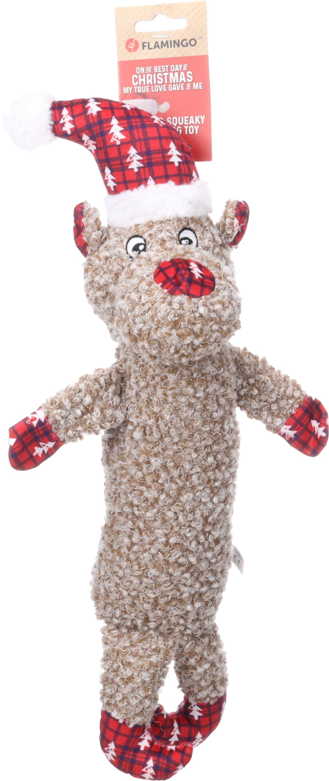 CHRISTMAS TOY KROLA REINDEER LONG BODY BROWN 19x12x45CM