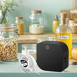 Impressora de etiquetas de transferência térmica P12 com fita, máquina etiquetadora portátil Bluetooth para casa, armazenamento de organização, escritório, material de volta às aulas, criação e