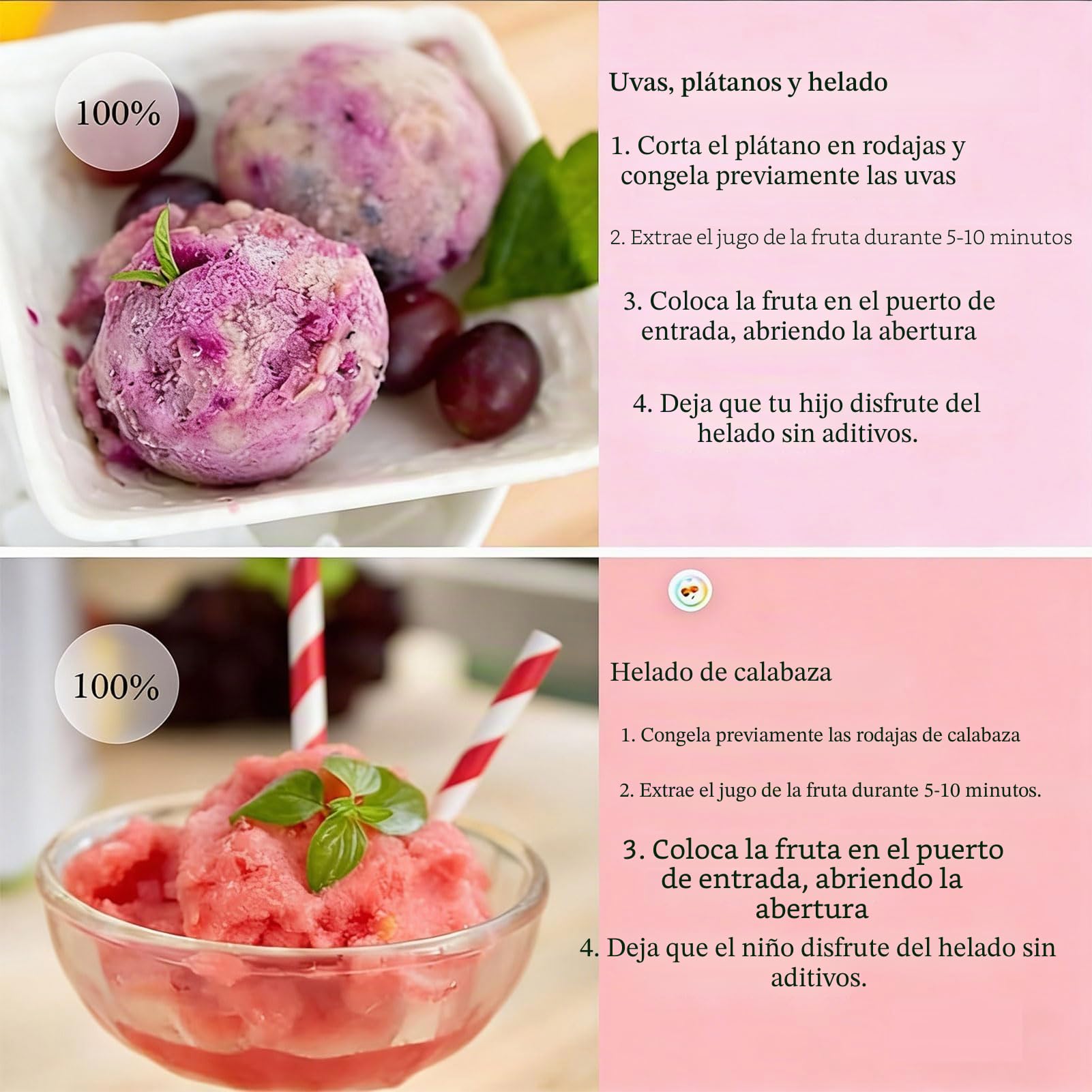 Máquina para hacer postres congelados, máquina de helado casero de 500 ml, máquina de yogur congelado suave y sorbete, fácil manejo para golosinas caseras