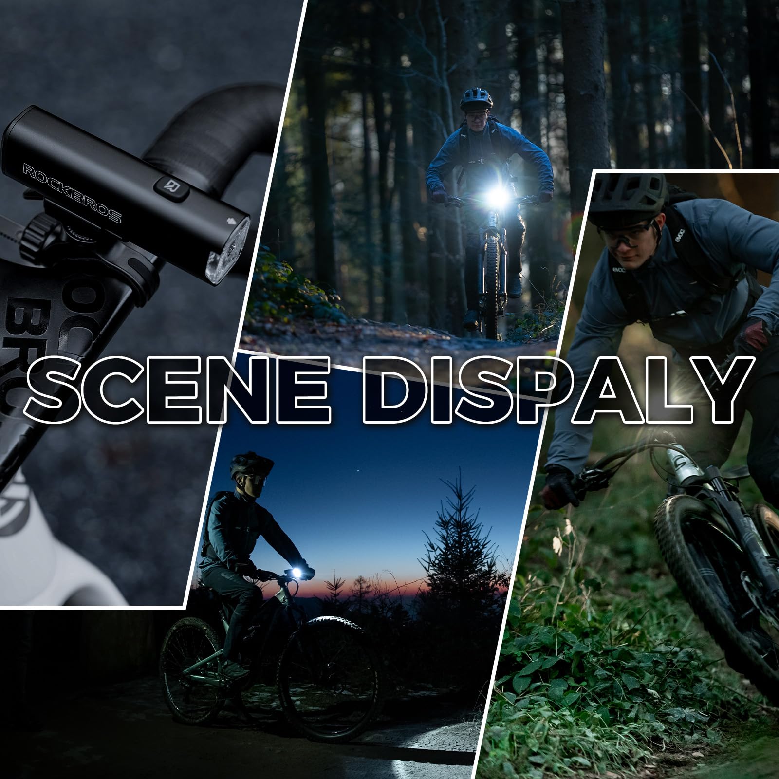 ROCKBROS Luce Bici Luce Bicicletta Anteriore LED 1200 Lumens con 4 modalità di Illuminazione, Ricaricabile USB Batteria 5000 mAh, Impermeabile IPX6, Fanali per Bici da Corsa MTB Ciclismo