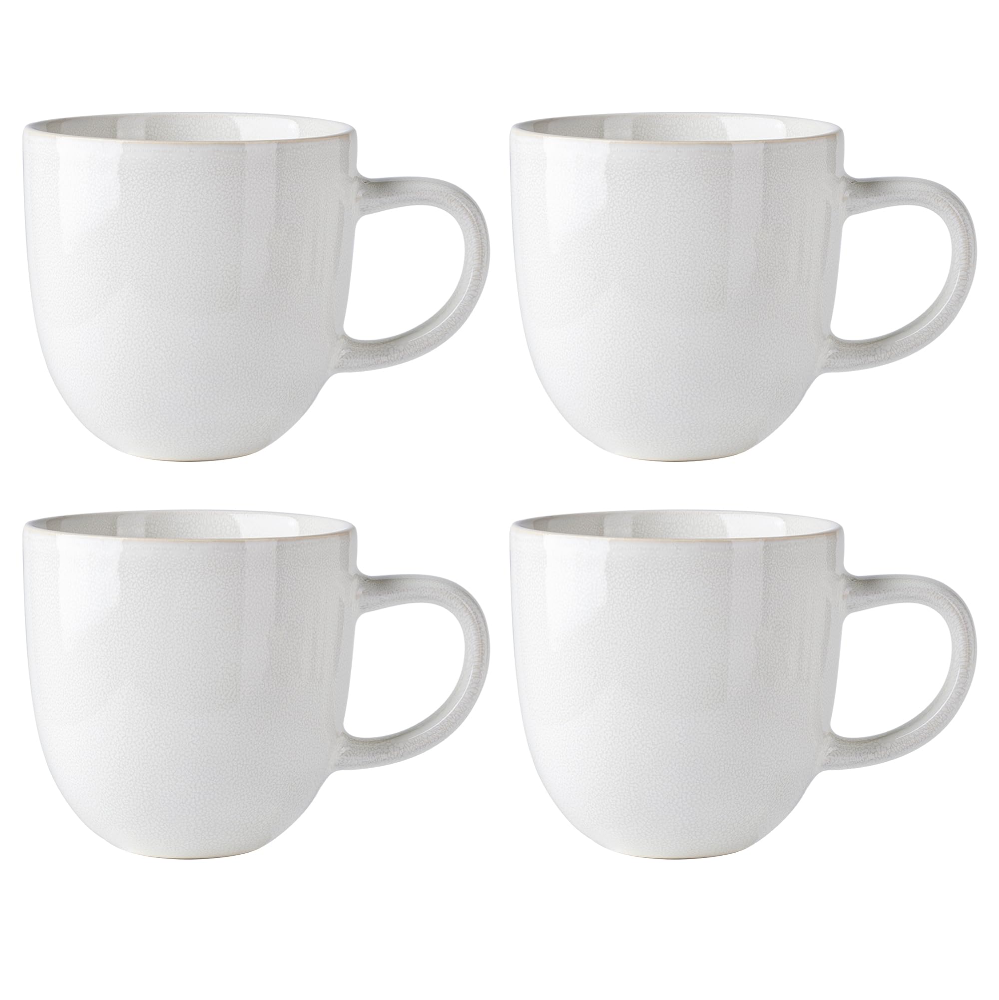 AmorArc 12oz Coffee Mugs Set of 4, Ceramic Coffee Mugs for Man,Woman,Dad,Mom, Modern Coffee Mugs with handle for Latte/Cappuccino/Cocoa. Dishwasher&Microwave Safe, Reactive White