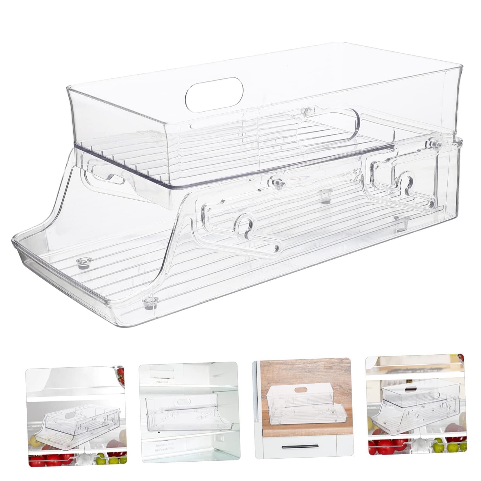 Organizzatore per Lattine Due Strati per Frigorifero per Bevande Design Rotante per Cucina e Facile da Usare Mantiene e Ordine