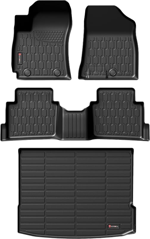 Kit de Tapetes Automotivos e Tapete de Porta-Malas em TPE para Hyundai Kona 2024–2026, Preto, Não Compatível com EV, 4 Peças
