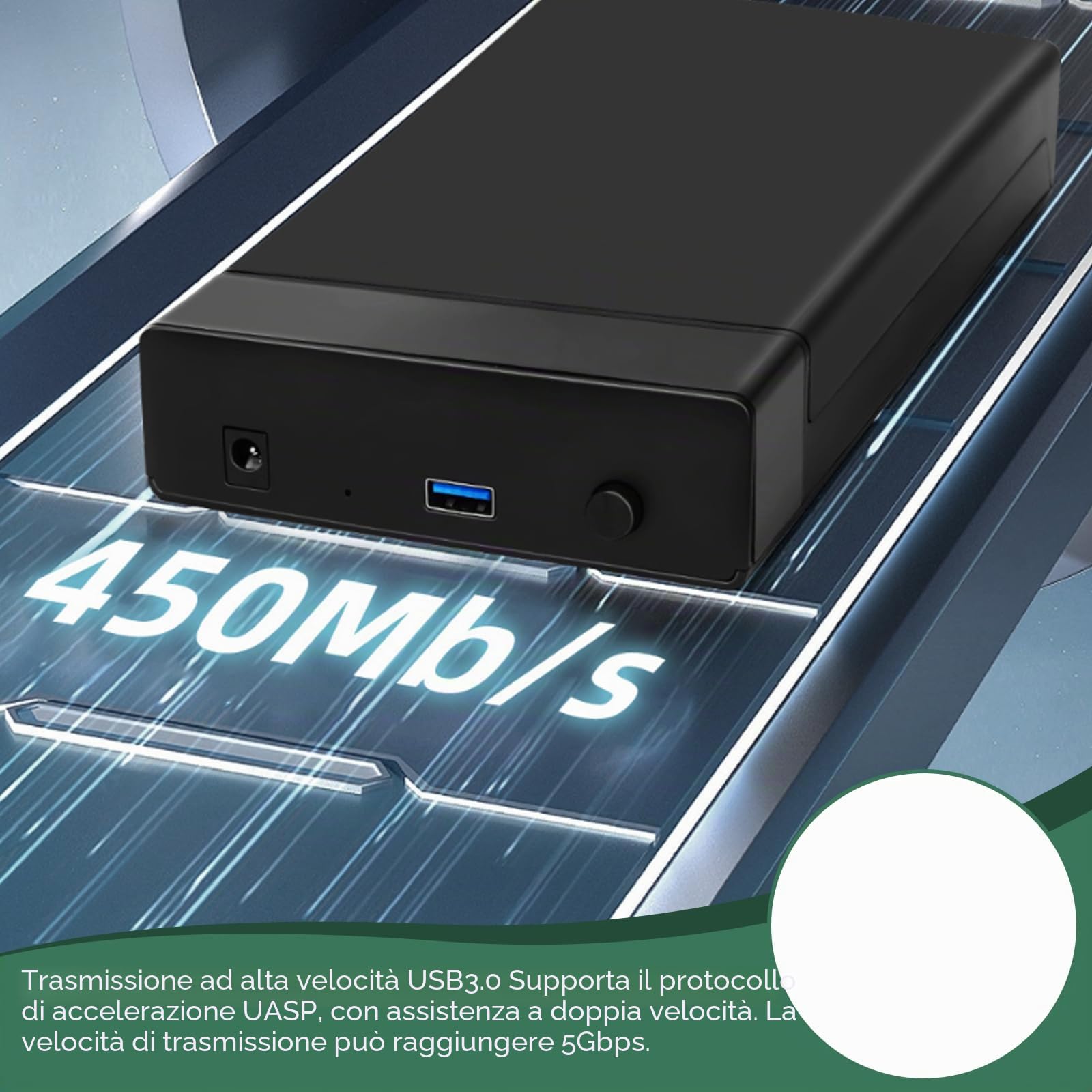 Docking station per hard disk: alloggiamento per hard disk, USB 3.0 USB-A e USB-C per HDD e SSD SATA da 2,5 3,5 pollici, adattatore per dischi rigidi da 5 Gbps supporta UASP