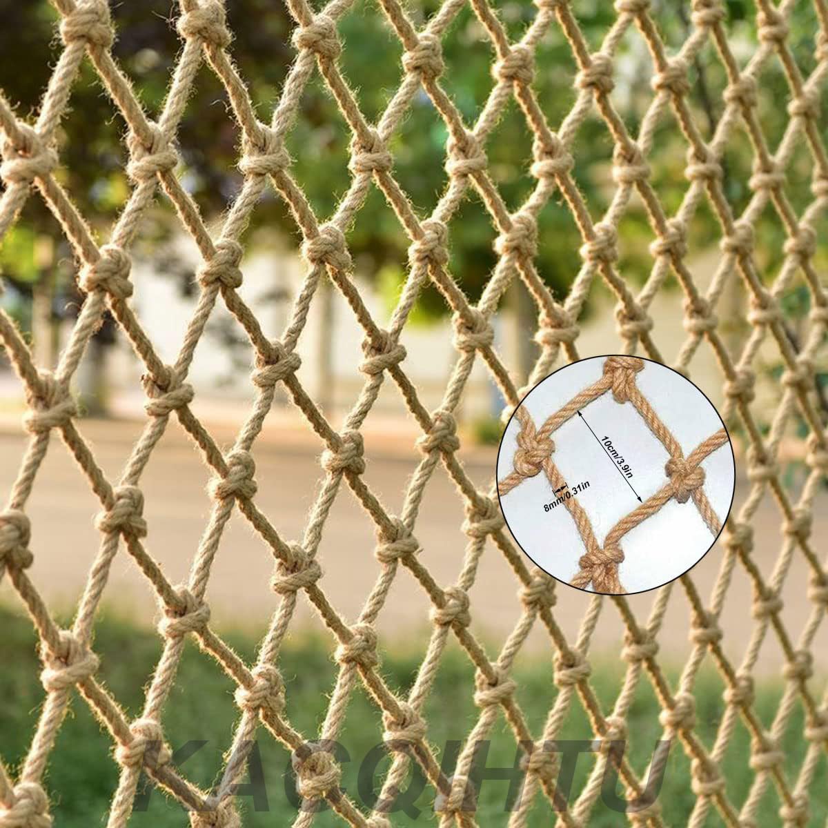 KACQIHTU Hemp Rope Net Child Safety Net Rope Fence Stairs Balcony Railings Garden Playground Safety Protection Rope Netting Climbing Net for Kids