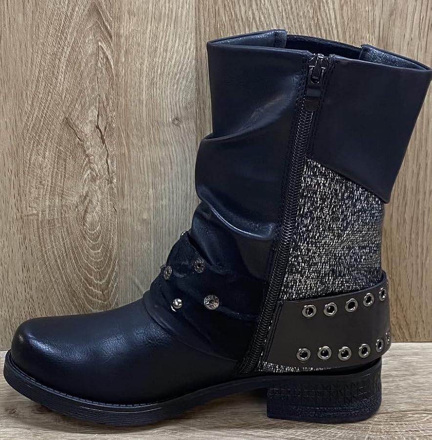 Bottines Femme Elara – Talon Bloc, Style Moderne, Semelle Antidérapante, Matière Synthétique