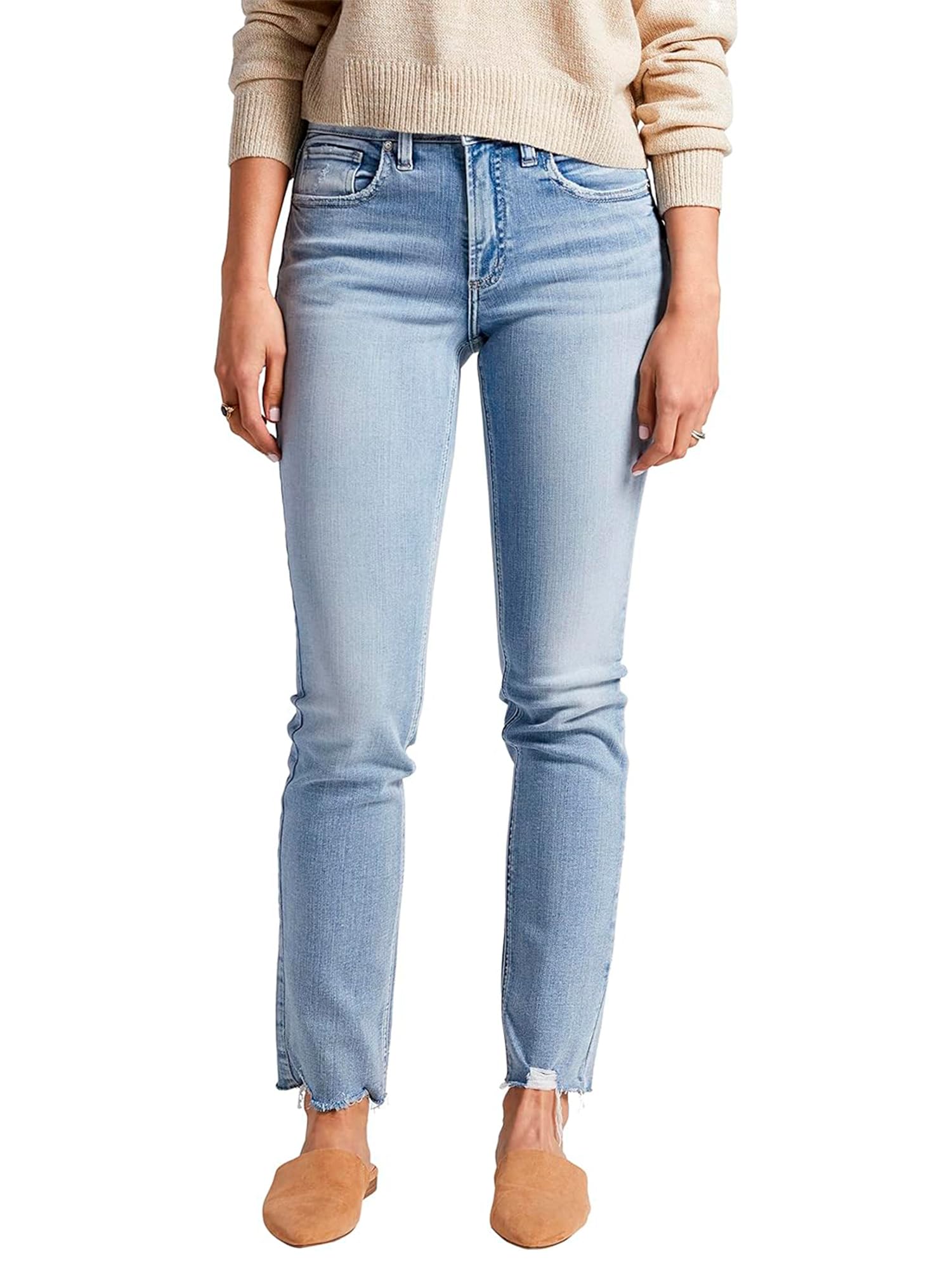 Silver Jeans Co. Women's Most Wanted Mid Rise Straight Leg Jeans