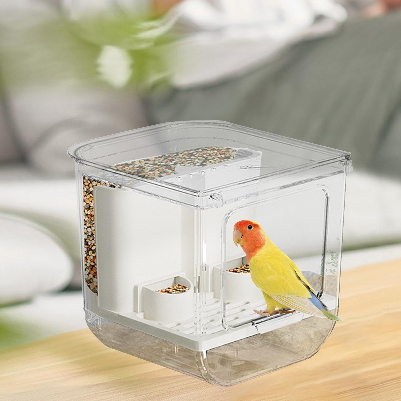 Gralara Automatischer Vogelfutterspender, Futterspender für Kleine Vögel, Unzertrennliche, Sittiche