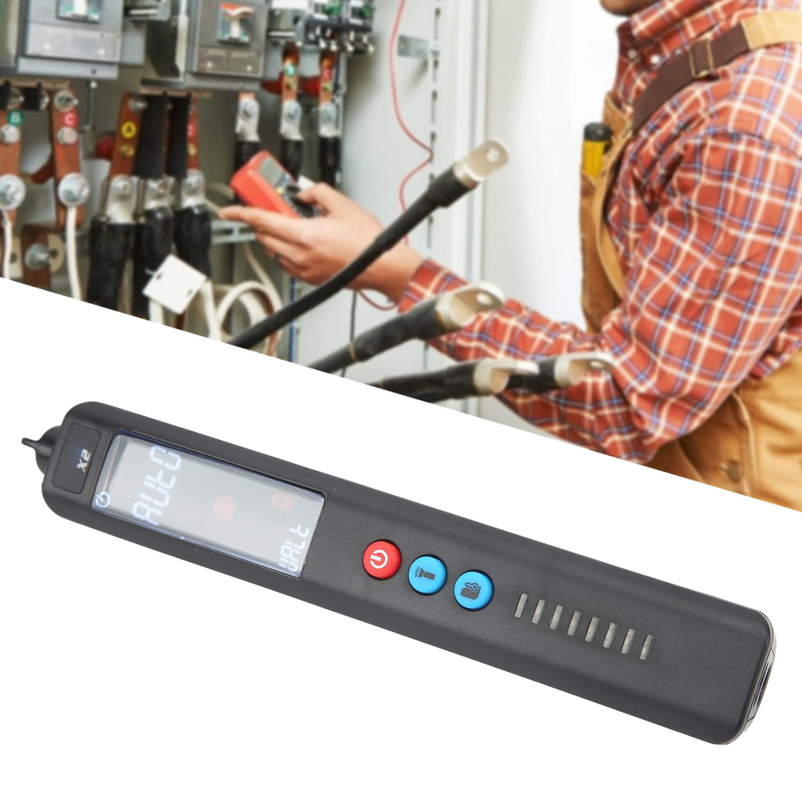 BSIDE X2 Multimètre Numérique Type de Stylo Intelligent avec Thermomètre Infrarouge pour la Détection des Paramètres électroniques Conception Compacte