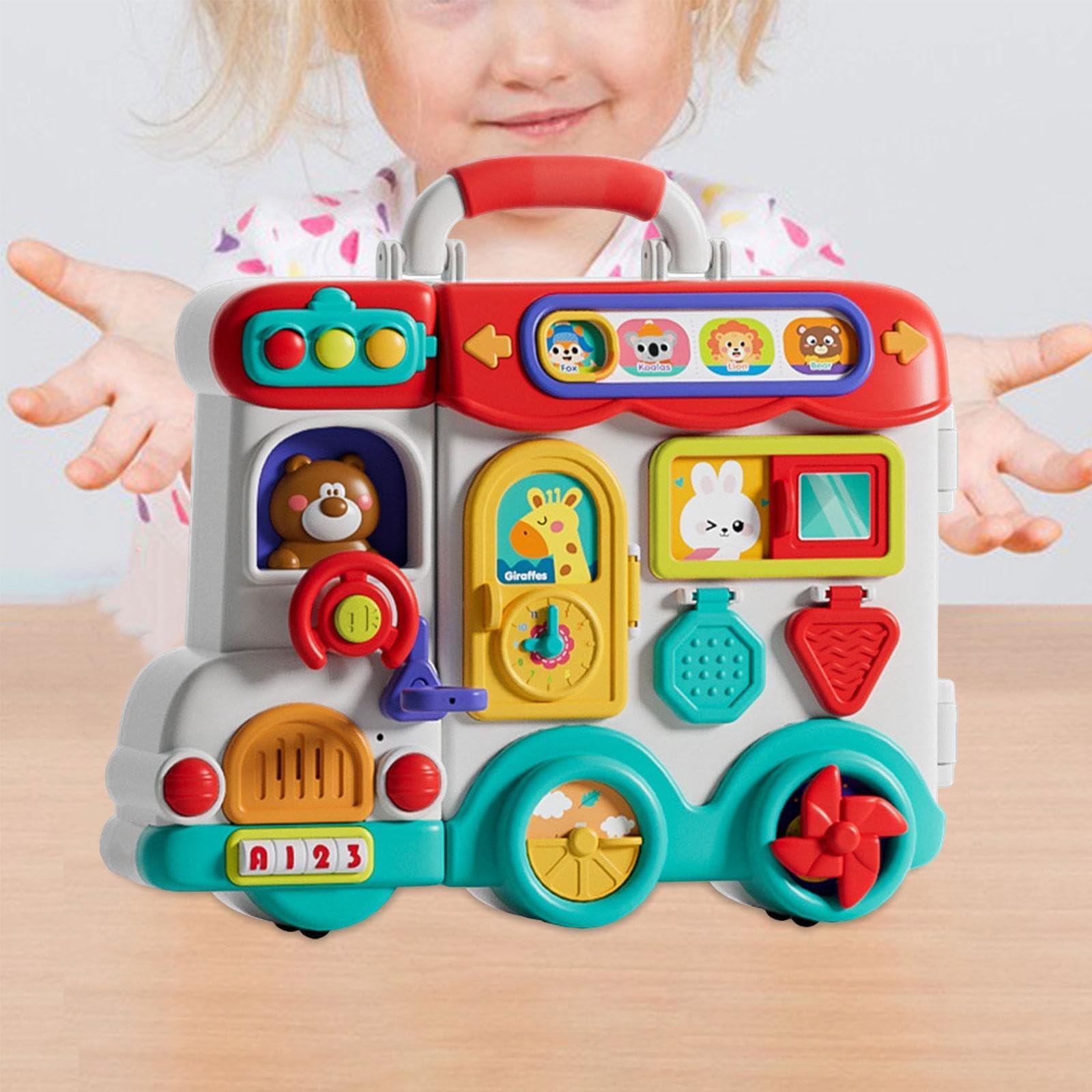 Tablero de Actividades con 54 Formas Diferentes. Juguete de Viaje para Niños Y Niñas de 3 años en Adelante. Regalo Ideal para Las Fiestas.