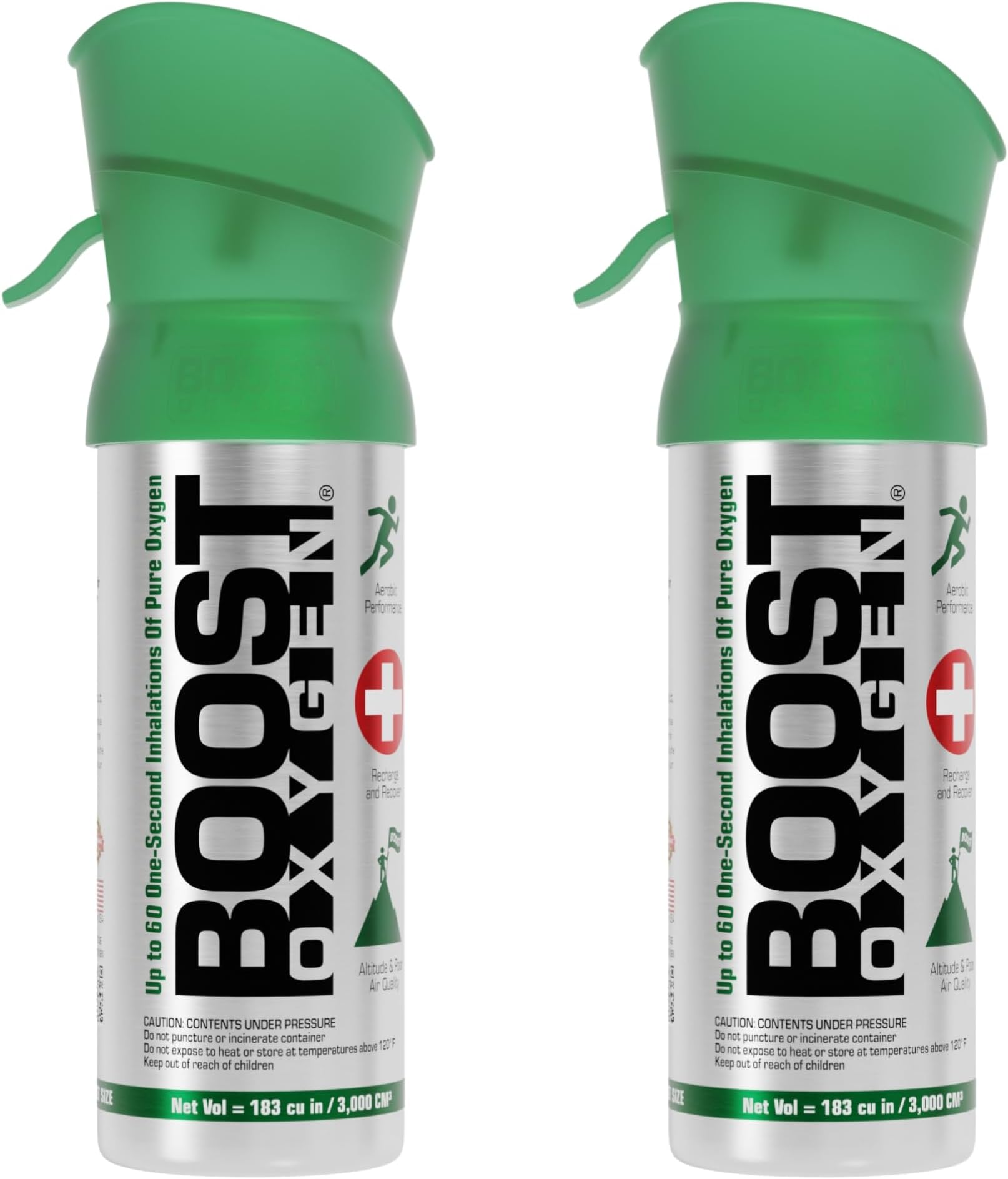 Boost Oxygen Pocket Size Natural 3L Canister | Respiratory Support for Aerobic Recovery, Altitude, Performance & Health (2 Pack)
