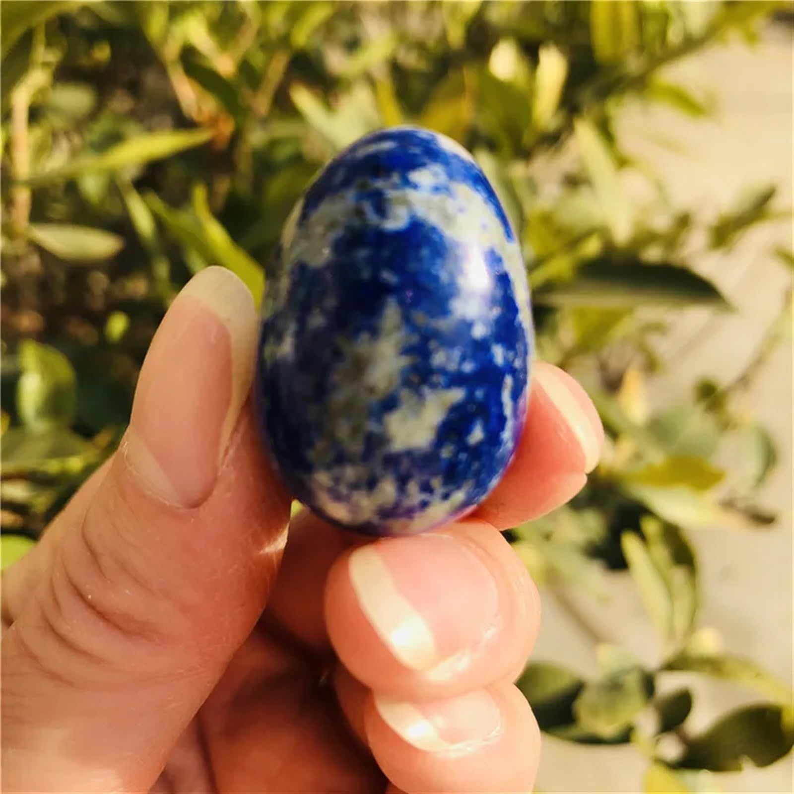 Quartz améthyste bleue œuf de cristal décoration maison pierre