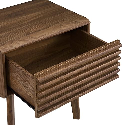 Miniatura 6 de Modway Mesa auxiliar o mesita de noche moderna de mediados de siglo en nogal Nuez,Carbón vegetal,Roble