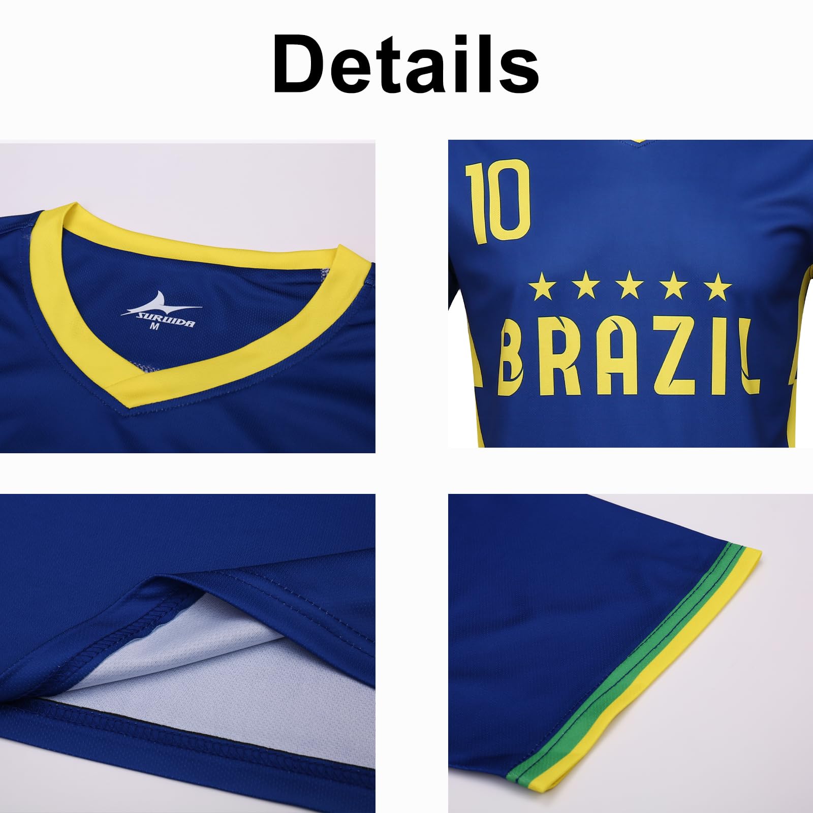 Camisetas de fútbol para hombre y mujer, tallas S-2XL, camiseta de fútbol para aficionados al equipo nacional #10
