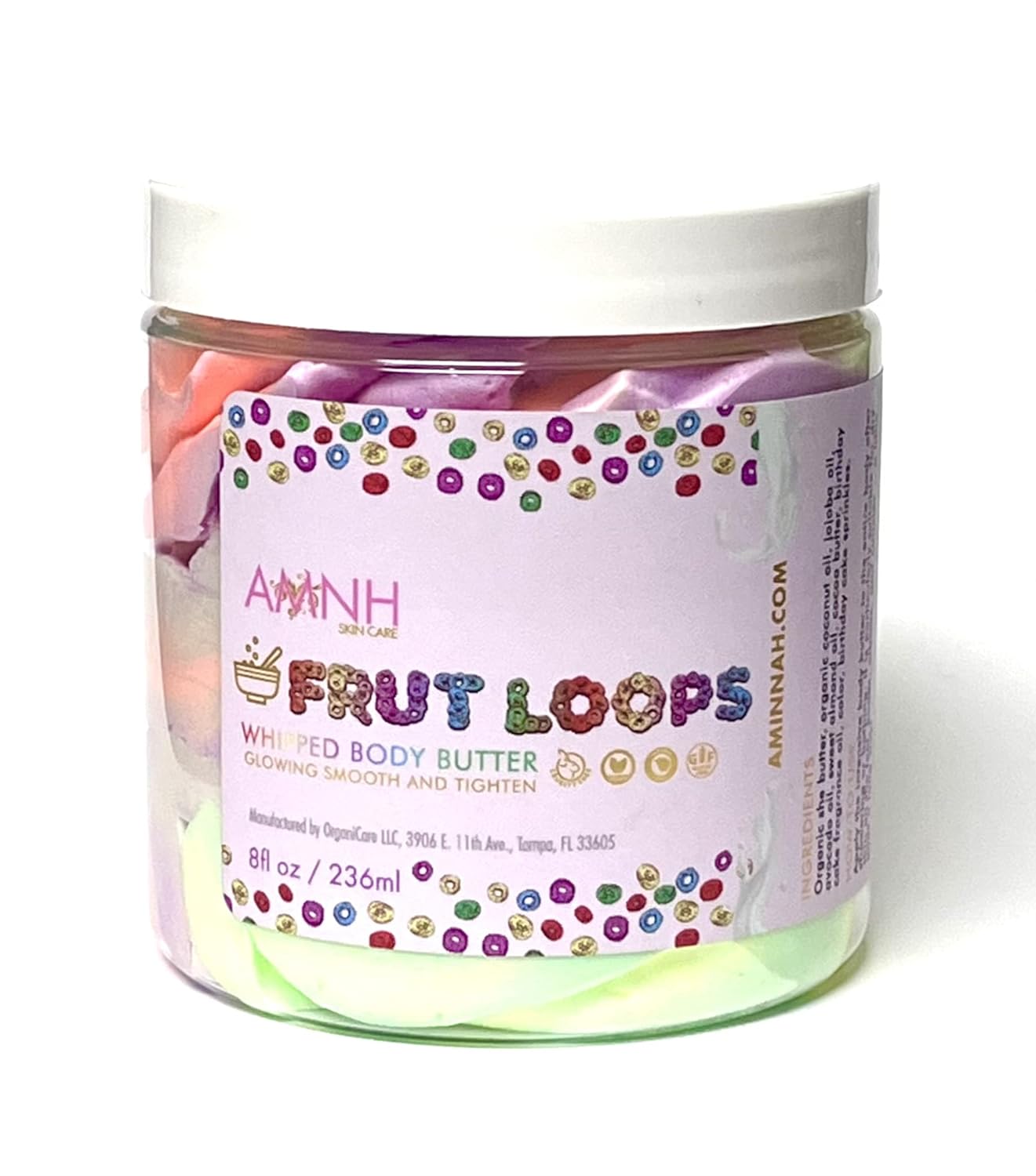 Frut Loops Whipped Body Butter 8oz 100% Vegan, 8.0 fluid_ounces, 1