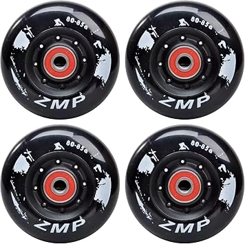 4 Pack Inline Skate Wheels 72mm 76mm 80mm 85A Rollerblade Skate Wheels with Bearings Replacement for Rollerblade Wheels, Black, 76mm