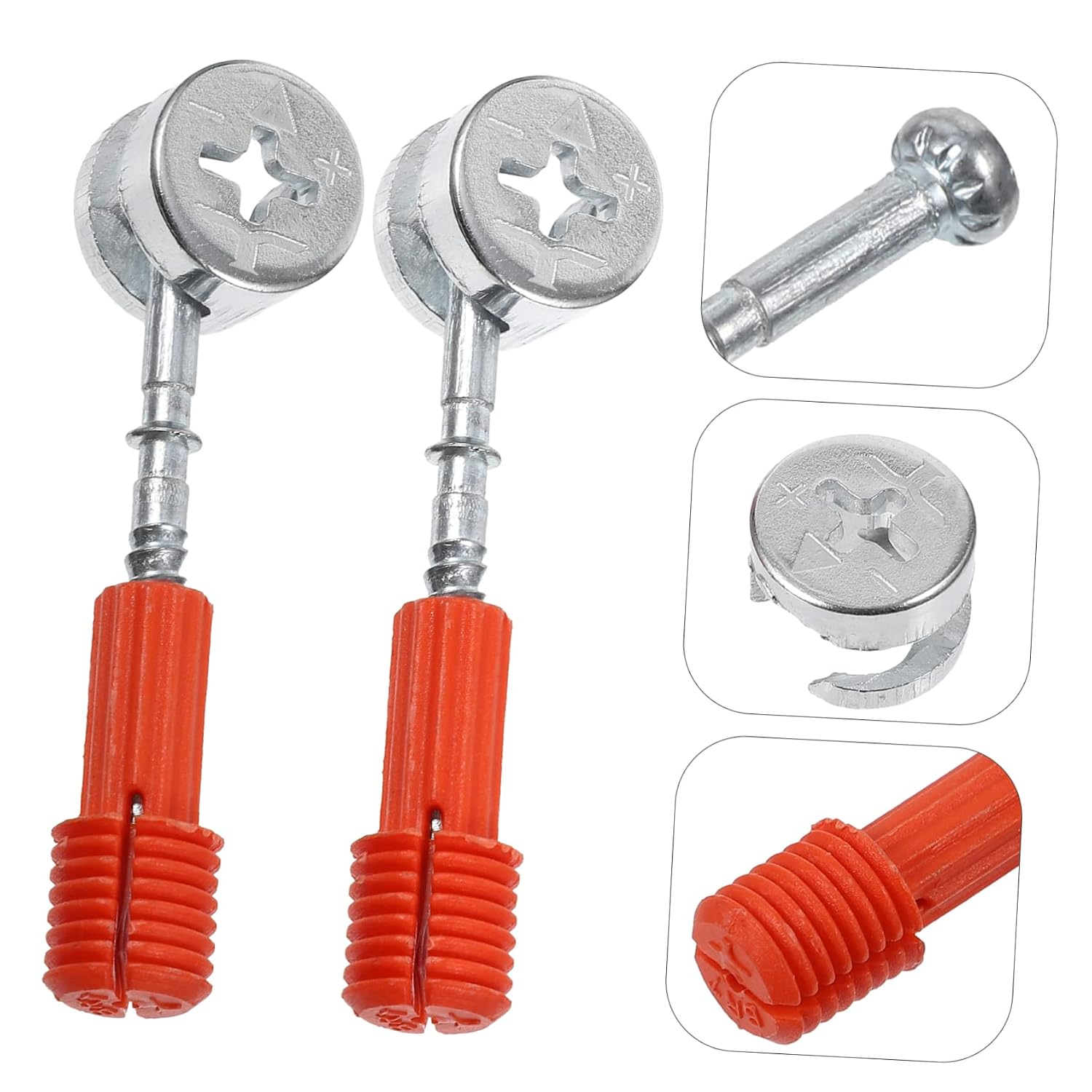 PRETYZOOM 30sets Quick Connector Furniture Locking Bolt Cabinet Door Hardware Fittings for Iron Dowel Pre-Inserted Nut Suitable for Cabinet Furniture Accessories