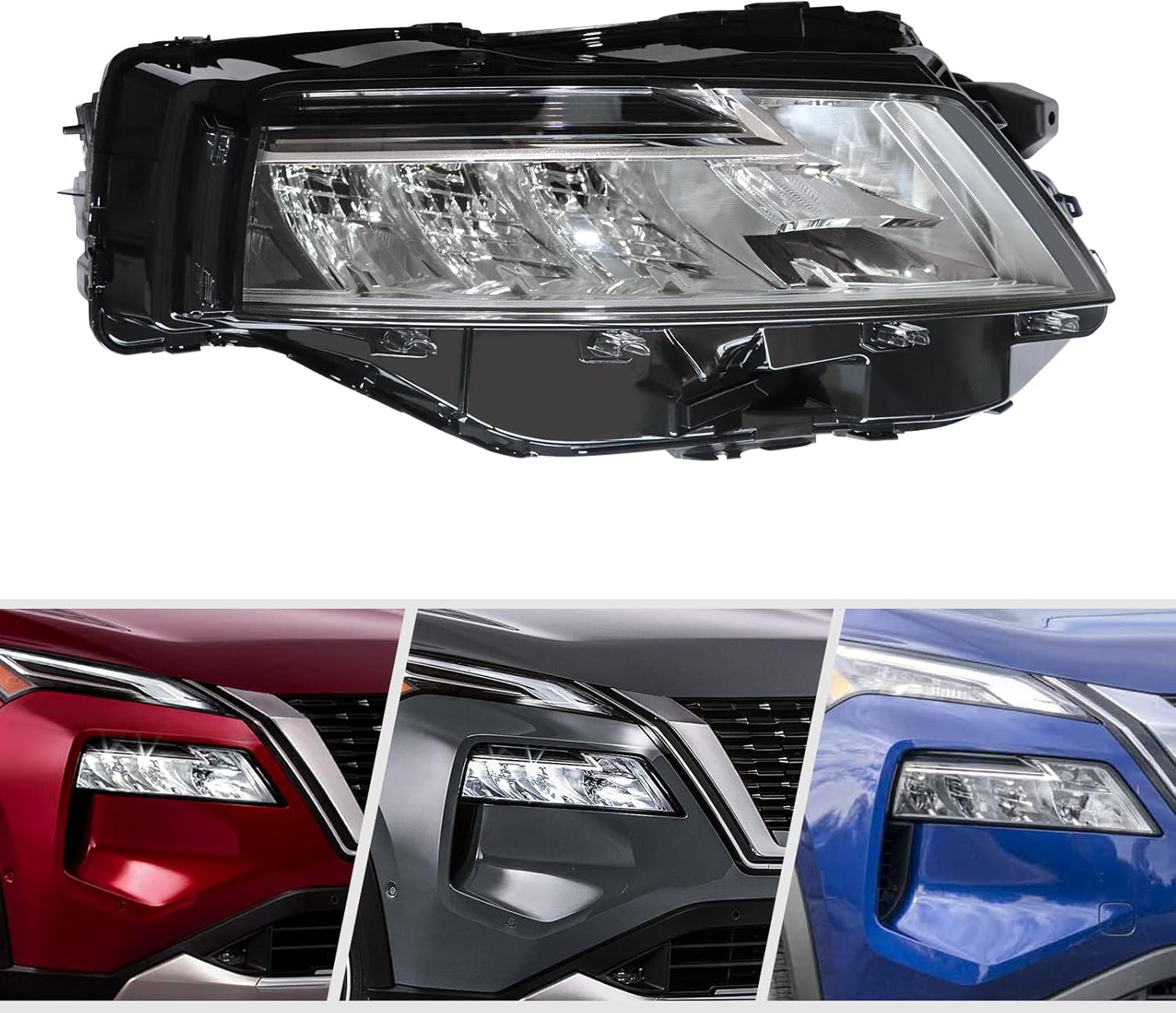 LYNICESHOP Front Headlight, Clear Headlight for Nissan Rogue 2021 2022 LED Assembly Headlights, Assembly Replacement Factory Headlamp (Passenger Side)