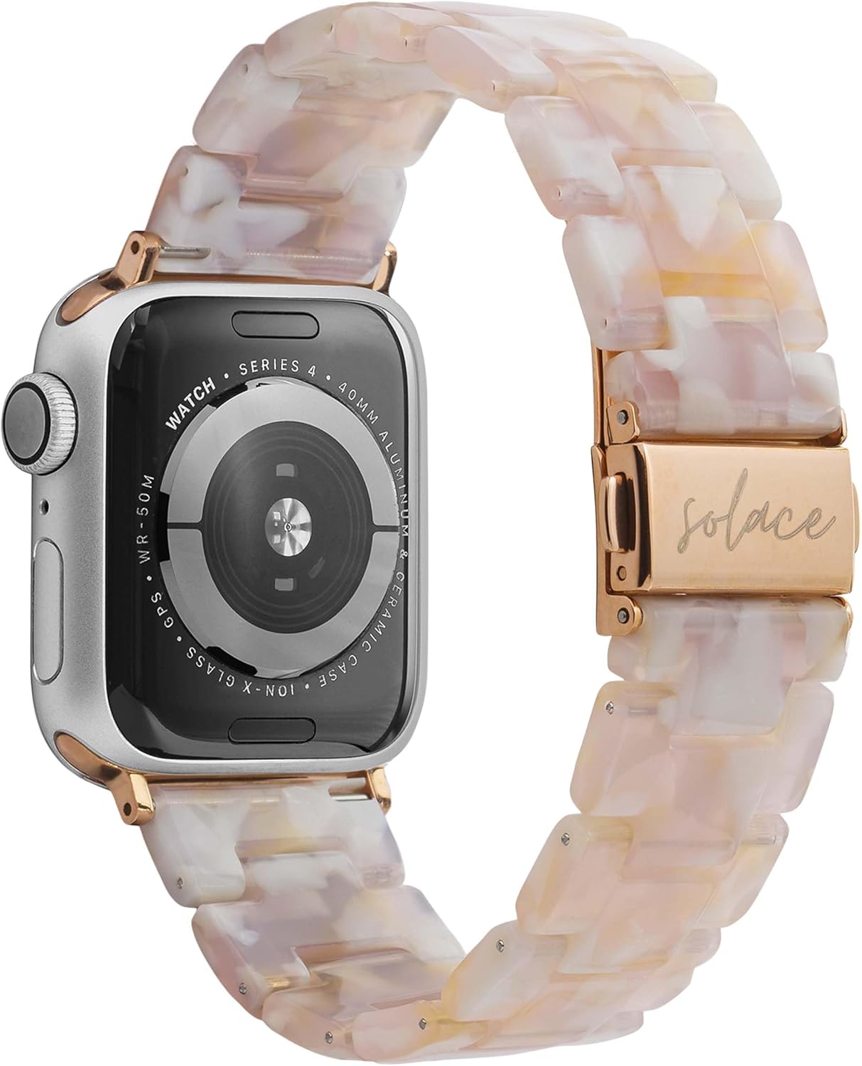 Solace Bands Lightweight Perma Watch Band - Universal Fit for Apple Watch Bands for Women and Men, iWatch Bands for 38mm 40mm 41mm 42mm 44mm 45mm 49mm Ultra, SE and Series Series 10 9 8 7 6 5 4 3 2 1 (Matte Solid)