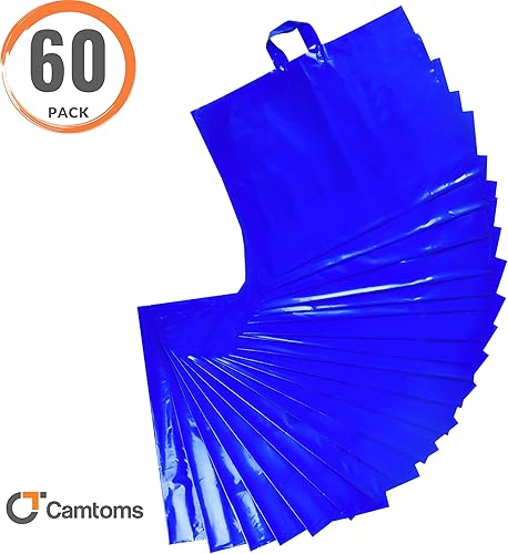 Miniatura 4 de Bolsas de compras grandes de plástico con asas, bolsas de compras extra grandes para pequeñas empresas, bolsas de mercancía azules extra gruesas de