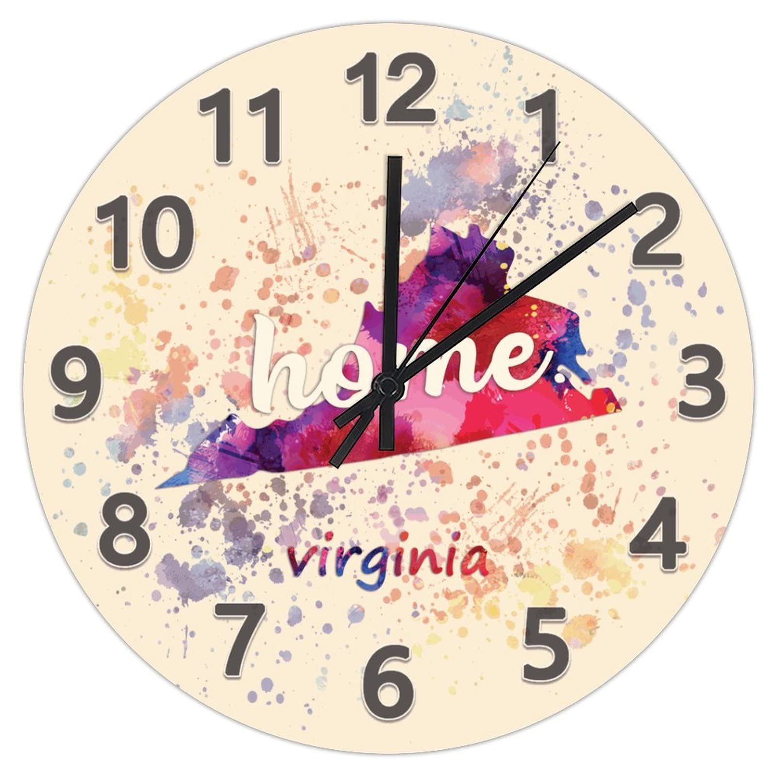 Horloge ronde en PVC aquarelle : fini le bruit du tic-tac