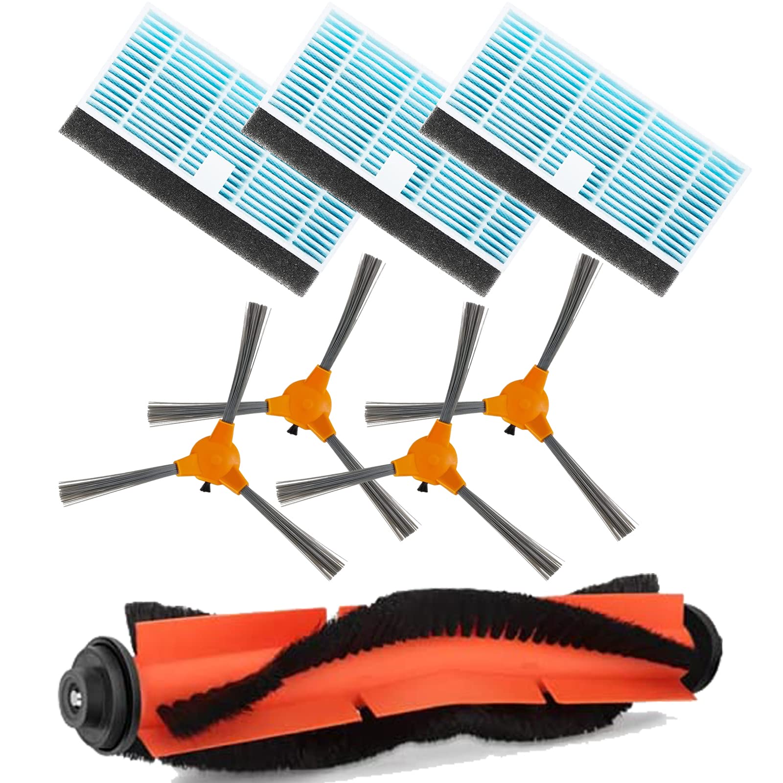 4 szt. szczotka boczna + zestaw 3 filtrów HEPA + 1 szt. główna szczotka wałkowa do Laresar Grande 1, akcesoria zamienne do robota odkurzacza części zamienne