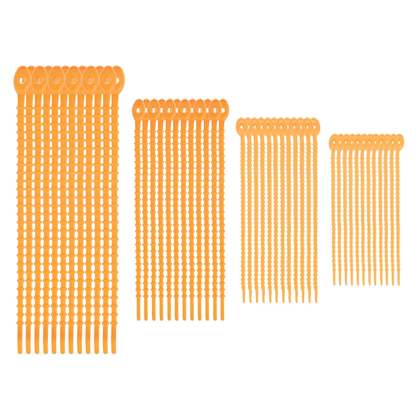 M METERXITY 24-Pack Adjustable Plant Ties, 4.7/5.9/6.7/8.2 Inch Silicone Flexible Multi-Function Garden Twist Tie for Crafts/Gift Wrapping/Gardening Plants, Reusable Support Twine [Orange]