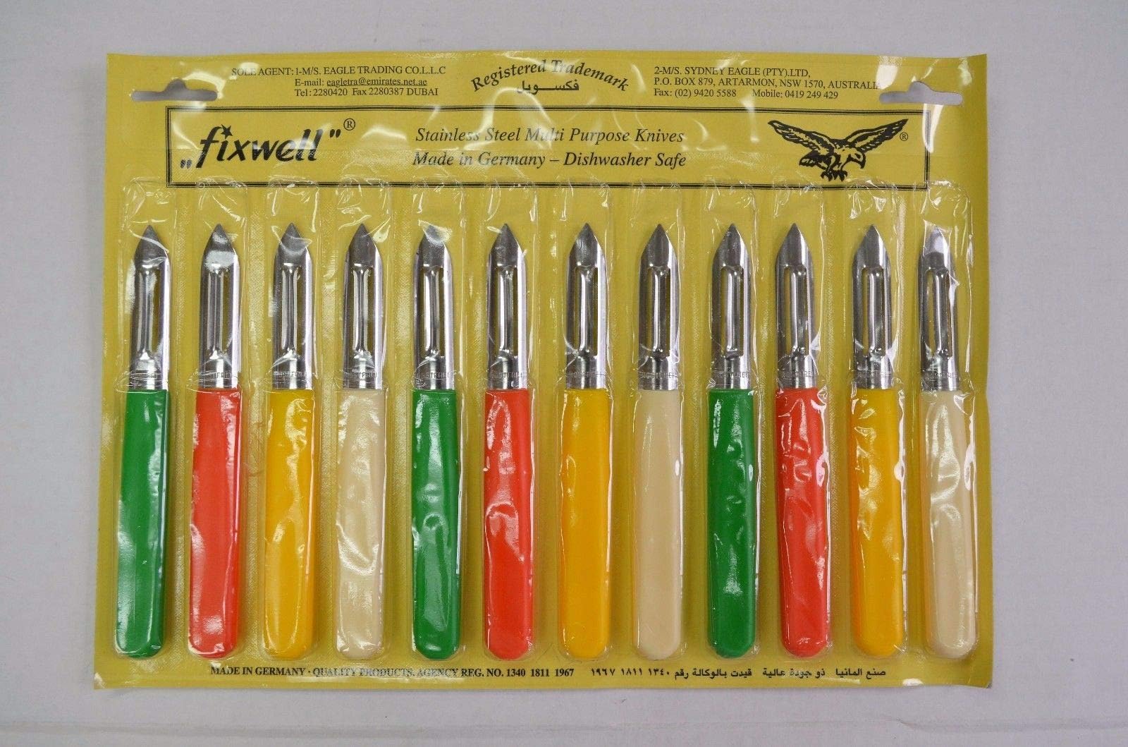 Stainless Steel Peeler Set, 12-Piece, Medium, Red, Green