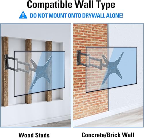 Miniatura 7 de MOUNTUP MU0047 - Soporte de pared para TV de brazo largo para la mayoría de televisores de 26 a 65 pulgadas, soportes de TV de esquina con brazo de
