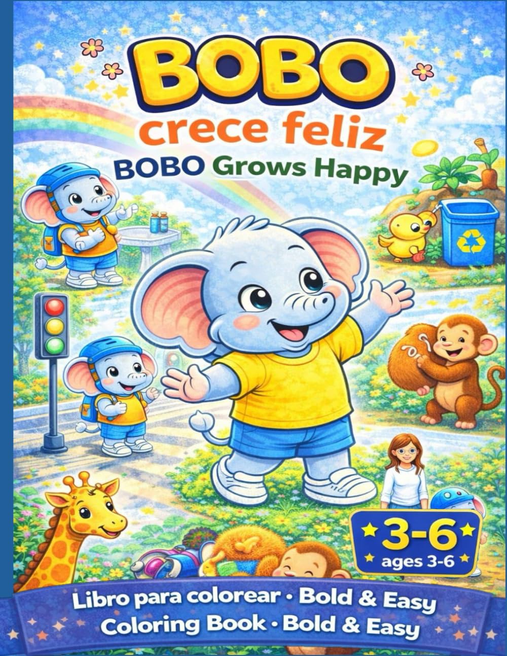 BOBO CRECE FELIZ: COLOREANDO CON BOBO 3-6 años (Coloring with BOBO)