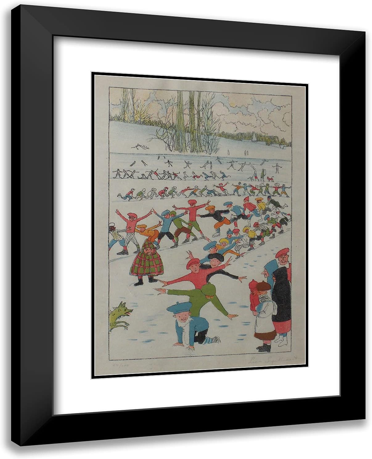 ArtDirect Spilliaert, Leon 19x24 Gold Ornate Framed Art Print with Double Matting Titled: Winter Pleasures I